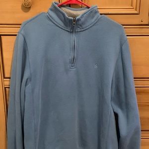 IZOD Men’s Long Sleeve Blue 1/4 Zip Sueded Fleece Pullover